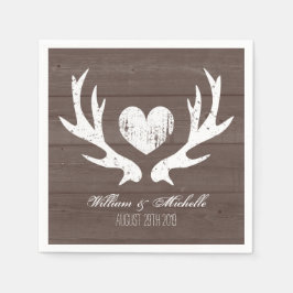 Caça aos guardanapos de casamento de veados-chic-n