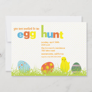 Caça aos ovos - convite de festas de páscoa