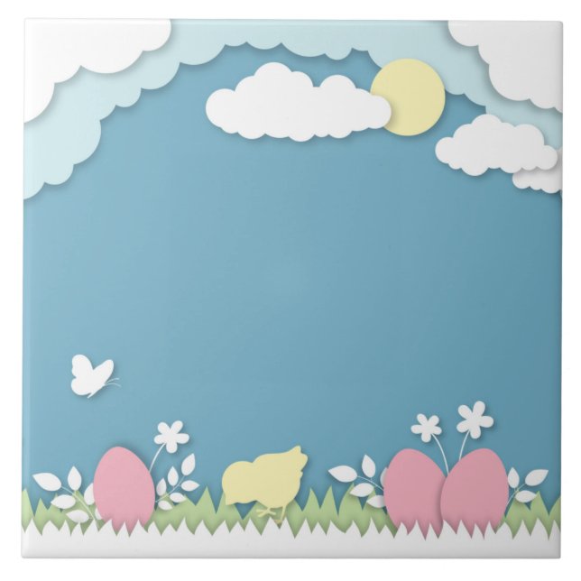 Caça aos ovos de Páscoa, primavera de feriados (Frente)