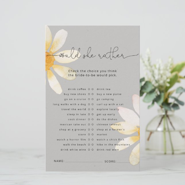 Caça de chá de panela de flor silvestre de aquarel (Em pé/Frente)