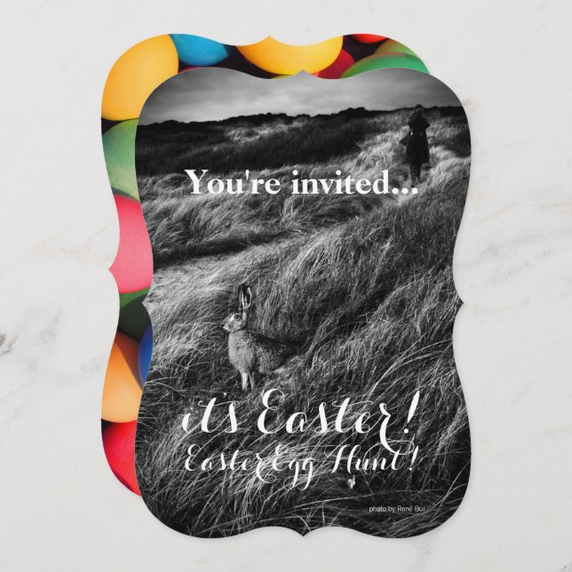 Caça de Ovo de Páscoa de Festa de Convite Personal (Frente/Verso)