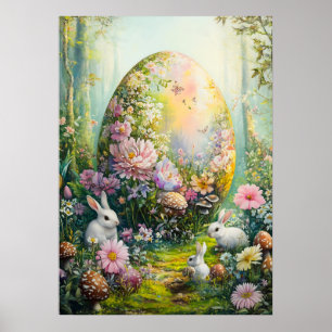 Caça de Ovos em Páscoa na Poster da Floresta Fantá