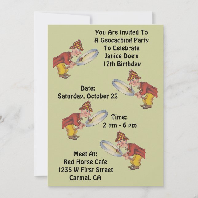 Caça de Sherlock do convite de festas de (Frente)