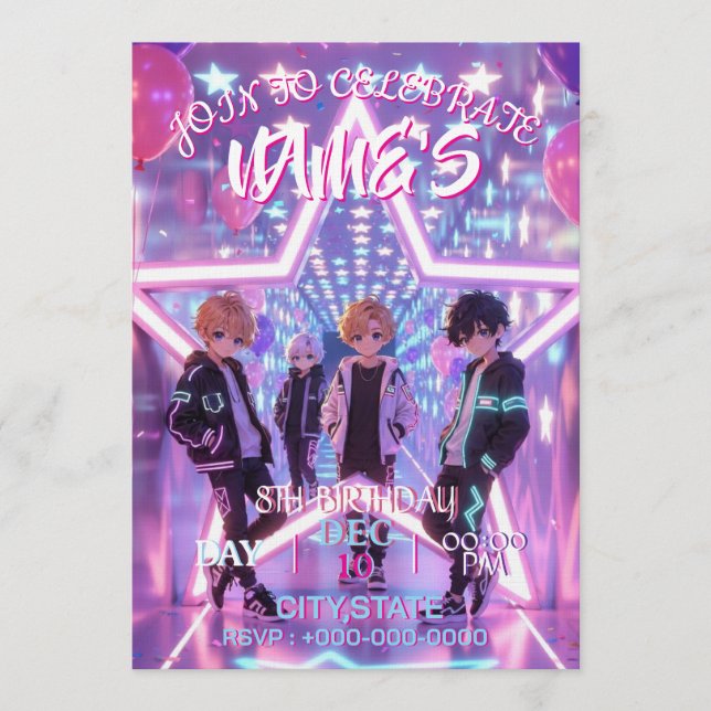 Caça-demônios Inspirados em KPOP Convite (Frente)