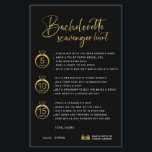 Caça Dourada personalizável de solteiros pretos<br><div class="desc">Belo e personalizável Jogo de Caça-Caça-Caça-Caçadores de Bachelorette! Você pode personalizá-lo com seus jogos,  pontos,  e o nome da noiva.</div>