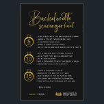 Caça Dourada personalizável de solteiros pretos<br><div class="desc">Belo e personalizável Jogo de Caça-Caça-Caça-Caçadores de Bachelorette! Você pode personalizá-lo com seus jogos,  pontos,  e o nome da noiva.</div>