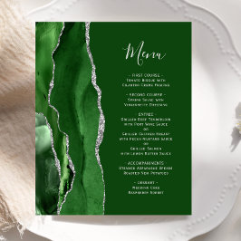 Caça Orçamento Menu de Casamento Verde Prata Ágata