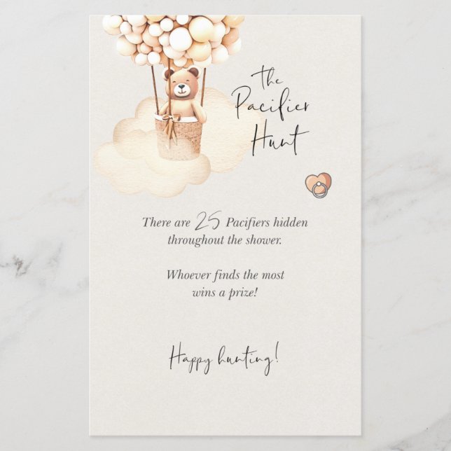 Caça Pacificadora do Jogo do Chá de fraldas do Urs (Frente)