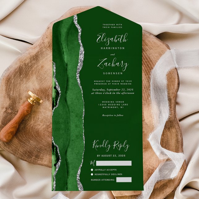 Caça Verde Casamento Ágata Prata (Criador carregado)