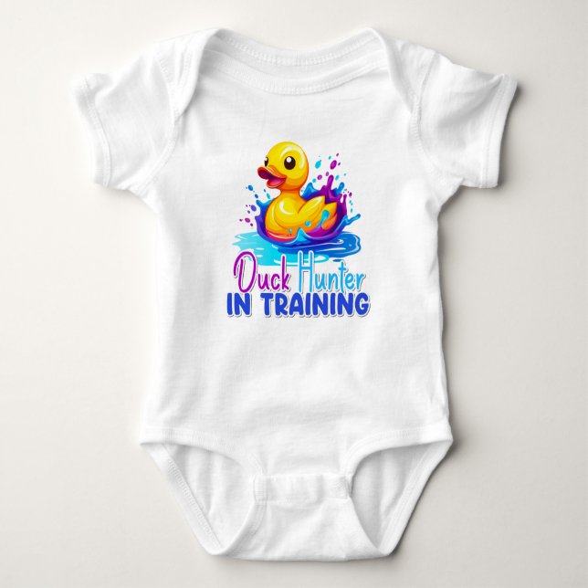 Caçador de Patos em Treinamento Camisa de Bebê (Frente)