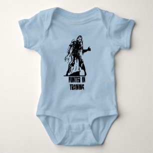 Caçador do zombi na camisa do bebê do treinament