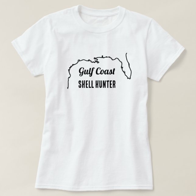 Caçadora de Conchas da Costa do Golfo – Camiseta F (Frente do Design)
