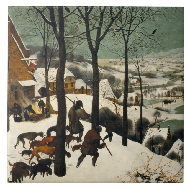Caçadores na neve (por Pieter Bruegel, o Velho) (Frente)