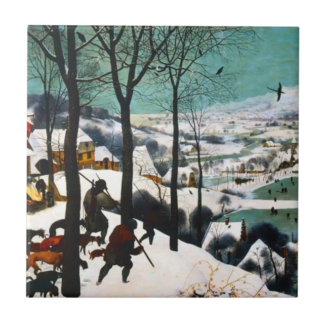 Caçadores na Paisagem da Neve Pieter Bruegel (Frente)