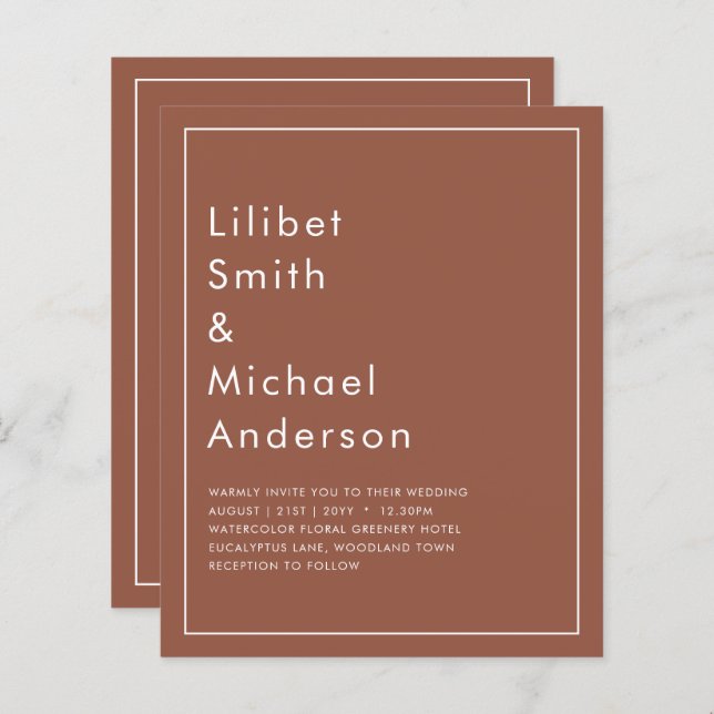 CAcasamento Monocromático de Terracotta Dark (Frente/Verso)