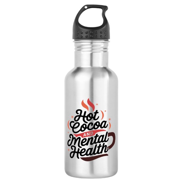 Cacau quente e Garrafa de água personalizada para  (Frente)