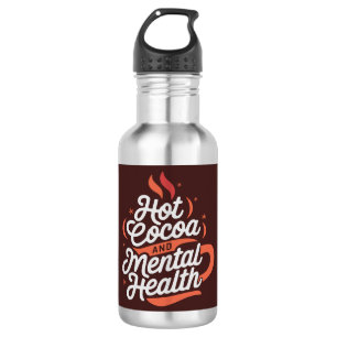 Cacau quente e Garrafa de água personalizada para