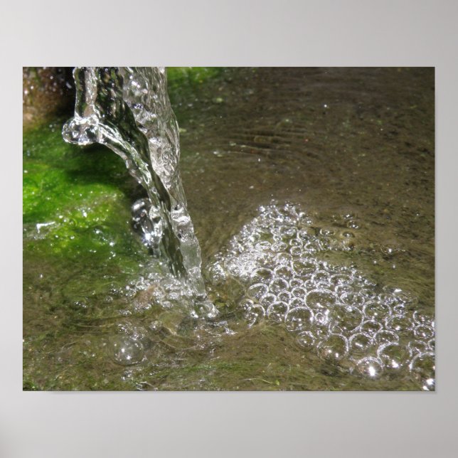 Cachoeira Pingando Bolhas de Água Impressão (Frente)