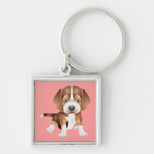 Cachorrinho Beagle Rosa Porta-Chaves