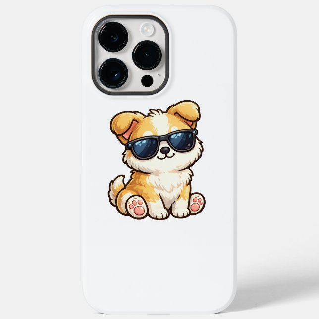 Cachorrinho Fofo com Óculos de Sol Design Kawaii (Verso)