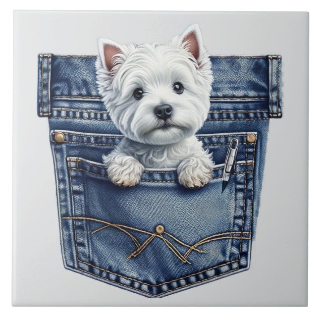 Cachorrinho fofo dentro de um bolso (Frente)