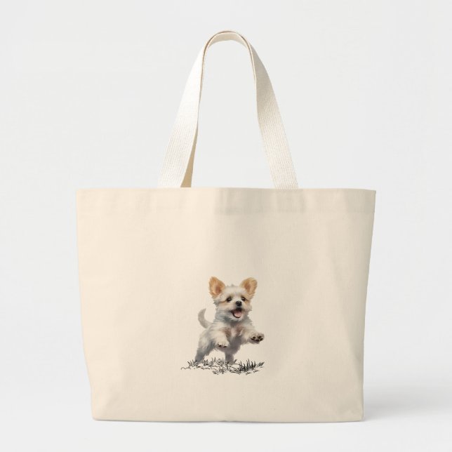 Cachorrinho Fofo para Bolsa de Mão Grande  (Frente)