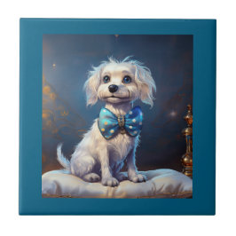 Cachorrinho Muito Fofo Com Gravata Borboleta Azul
