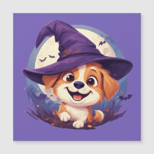 Cachorro Adorável com Chapéu de Bruxa
