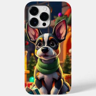 Cachorro adorável sentado em um ambiente festivo