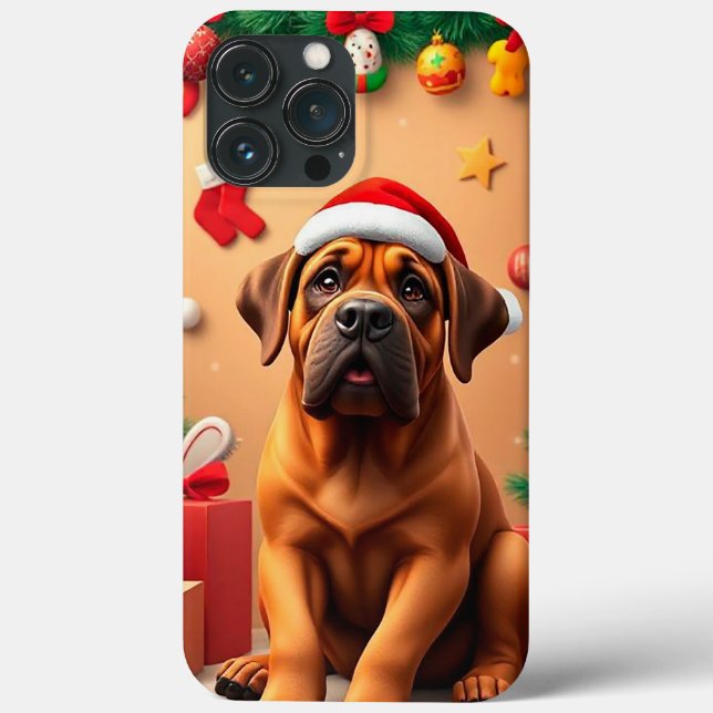 Cachorro Adorável Usando Chapéu de Papai Noel (Verso)