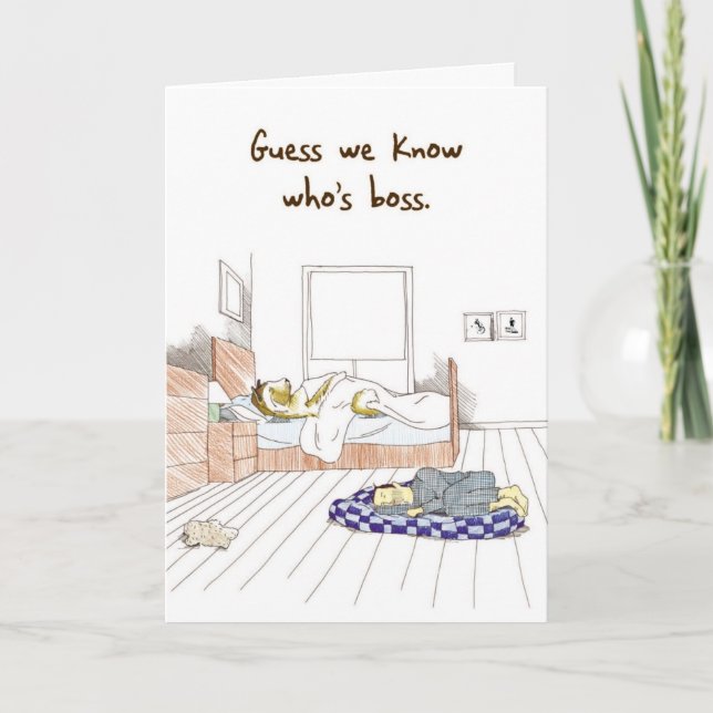 Cachorro Akita Bossy - Cartão de Aniversário Engra (Frente)