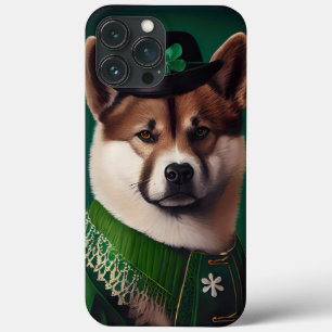 cachorro akita vestido para o Dia de São Patrício