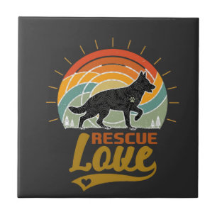 Cachorro Amor Resgate Árvores Pôr do Sol Retrô