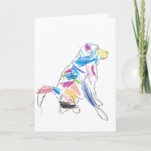Cachorro Arco-íris Feliz Dia dos Pais! Cartão