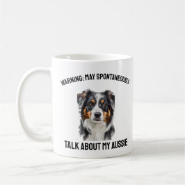 Cachorro Aussie Fala uma caneca de café engraçada 