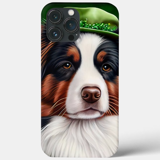 Cachorro Australian Shepherd vestido para o Dia de (Verso)