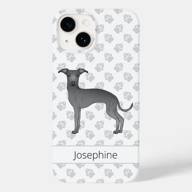 Cachorro Azul Italiano Greyhound Fofo Com Nome Per (Verso)