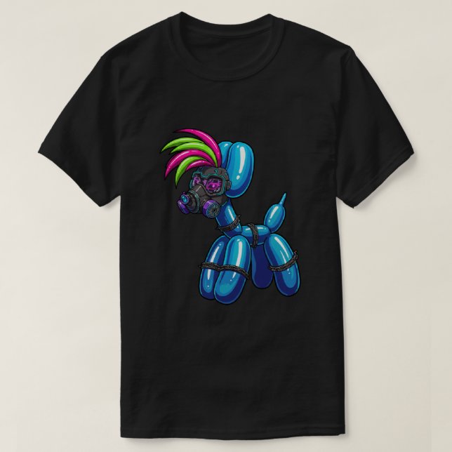 Cachorro Balão Camiseta Preta (Frente do Design)