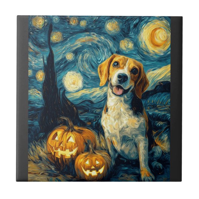 Cachorro Beagle Fofo Abóbora de Halloween Jack O L (Frente)