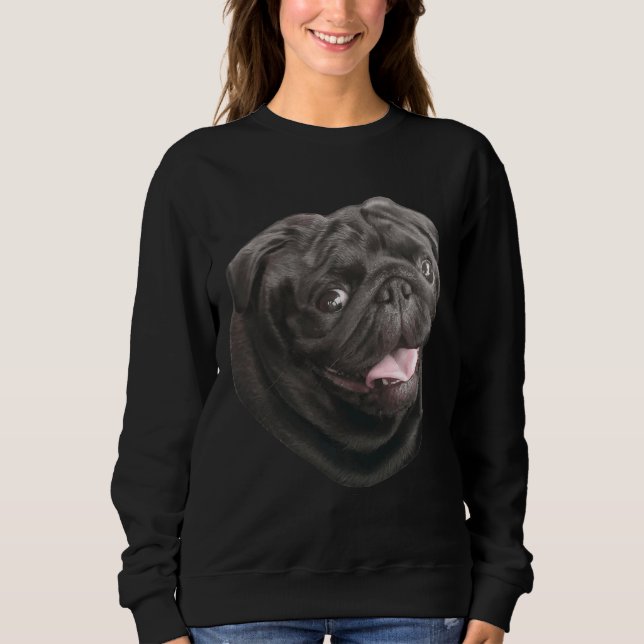 Cachorro Black Pug amante da camisa Clássica engra (Frente)