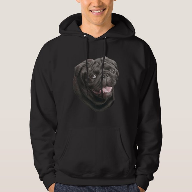 Cachorro Black Pug amante da camisa Clássica engra (Frente)