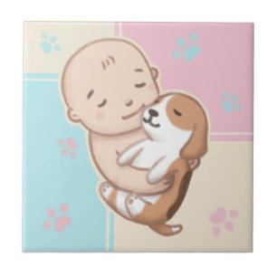 Cachorro Bonito e Ilustração de Bebês