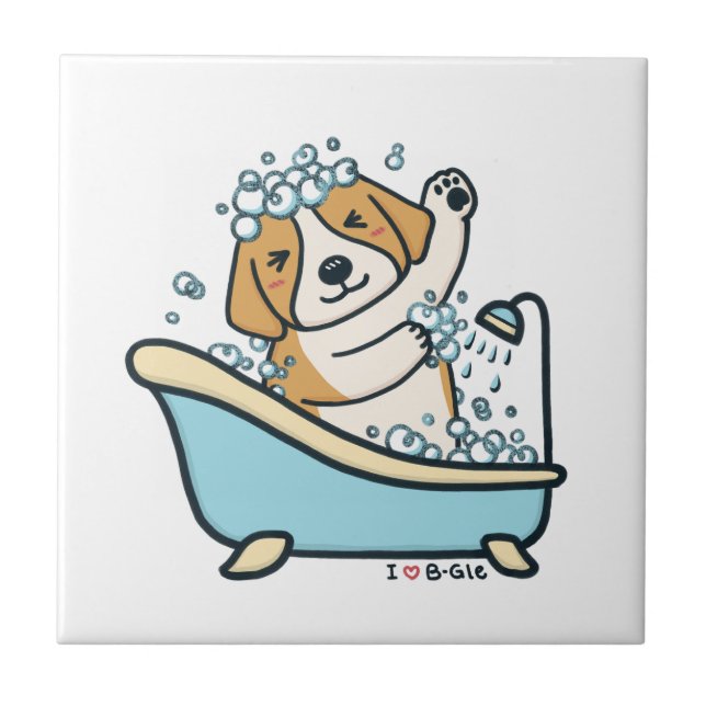 Cachorro Bonito numa Ilustração de Chá (Frente)