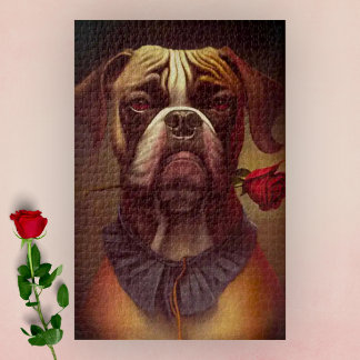 Cachorro Boxer com Quebra-cabeça Rosa | 1.014 Pcs