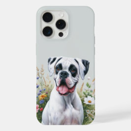 Cachorro Boxer e Flores Silvestres
