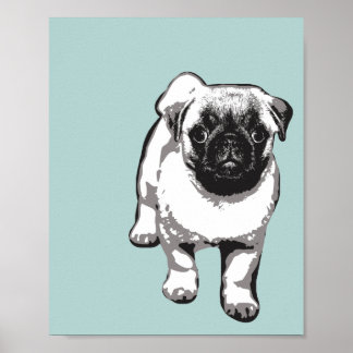 Cachorro Cachorro Moderno Poster de Arte Verde Pre