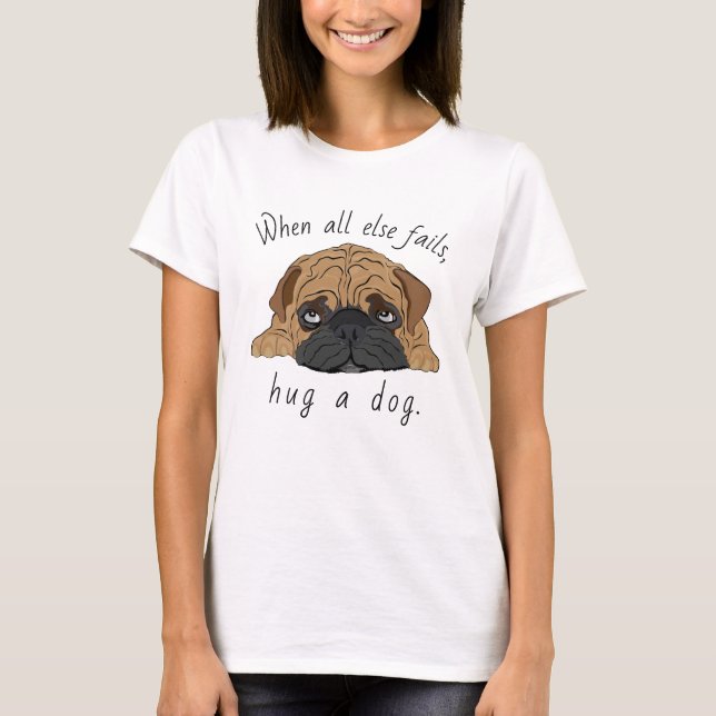 Cachorro Camiseta das Mulheres Abrindo um Cachorro (Frente)