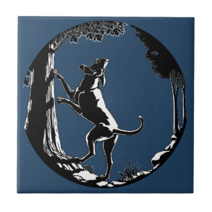 Cachorro Cão Cachorro Caça Cerâmica Azulejo Decor