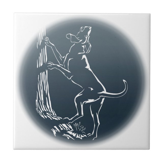 Cachorro Cão Cachorro Caça Cerâmica Azulejo Decor (Frente)