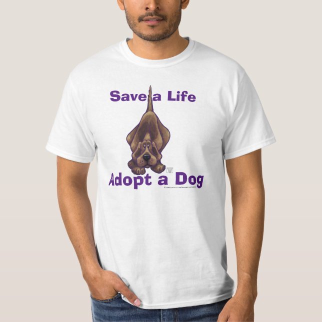 Cachorro Cão Cachorro Salva a Vida Adote Camiseta (Frente)